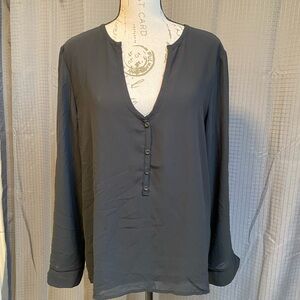 Boutique 9 Charcoal Button-Down Blouse